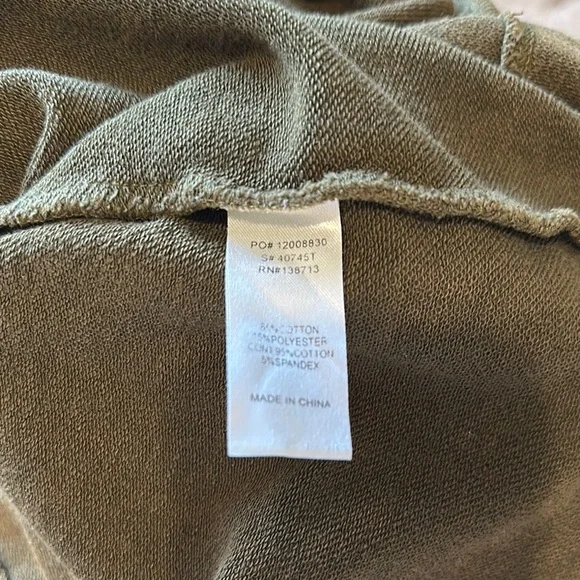 Olive Green Ruffle Sleeve Sweatshirt - Picture 4 of 5